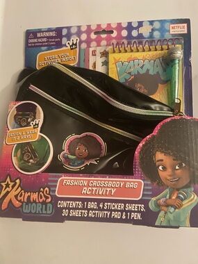 Karma's World Fashion Crossbody Bag - Black with Iridescent Zippers